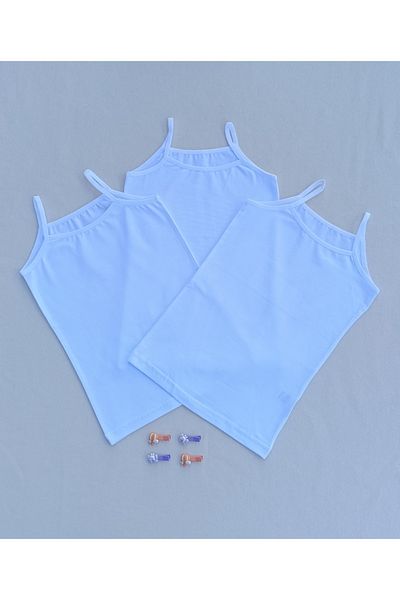 siyalife Plain Lycra Stretch Fabric 3-Piece White Children's Undershirt