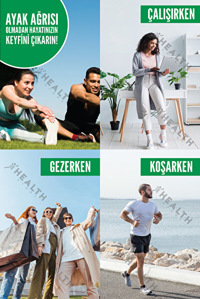 Healthstart Topuk Çorabı Silikon Destekli Ayak Ağrısı ve Topuk Dikeni Rahat Konforlu Çorap