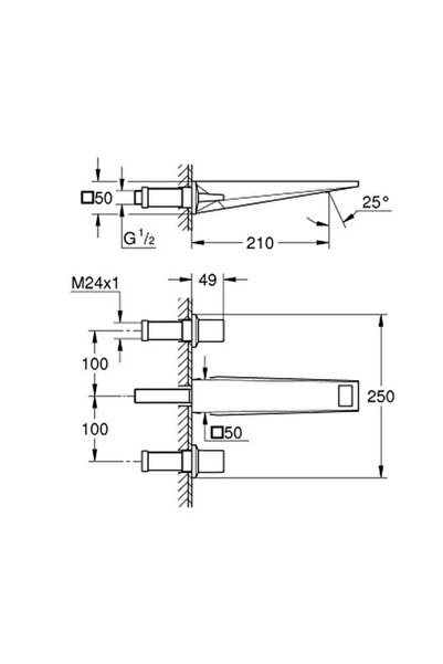 Grohe Allure Brilliant Three Hole Sink Faucet 1/2" L-Size - 20629000