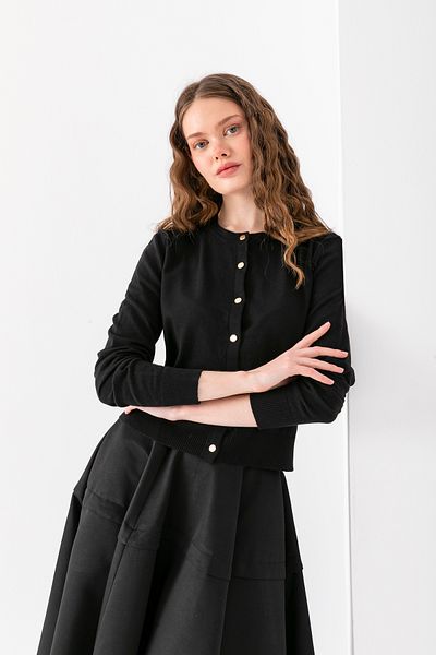 T Crazy T-Crazy Basic Knitwear Cardigan, Biscuit Collar Seasonal Stylish Comfortable Cardigan, Soft Textured Cardigan
