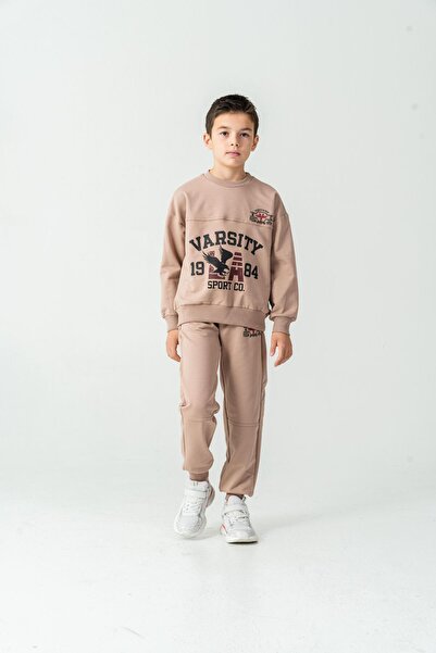 Mışıl Kids Varsity 1984 Sport Co. Baskılı Erkek Çocuk Alt Üst Eşofman Takımı