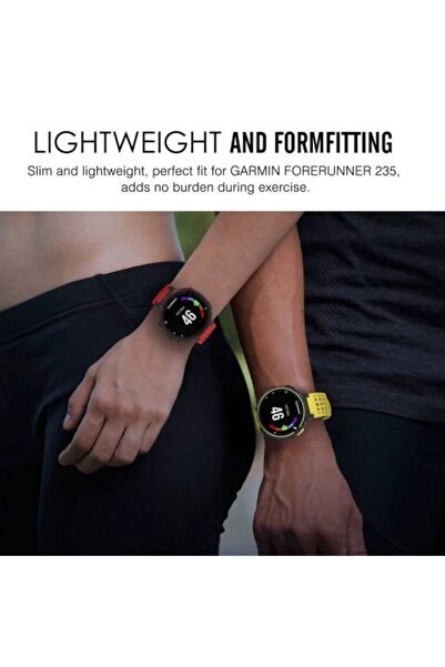 Bibilel Curea din silicon compatibilă cu Garmin Forerunner 220/230/235/630/737, roșie și neagră