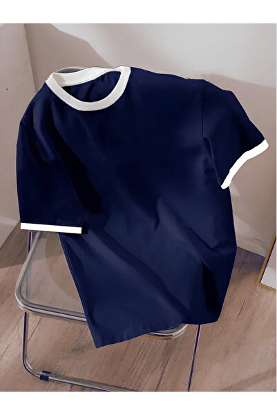 Agolady Unisex Νέας Σεζόν Βαμβακερό T-Shirt με Πέτο και Ίσια Γραμμή, Oversize