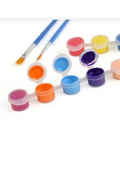 ÇEVRİM PLASTİK 4 ml 6'lı 10 Adet (60 Göz) Akrilik Boş Boya Kutusu, Plastik Bo...