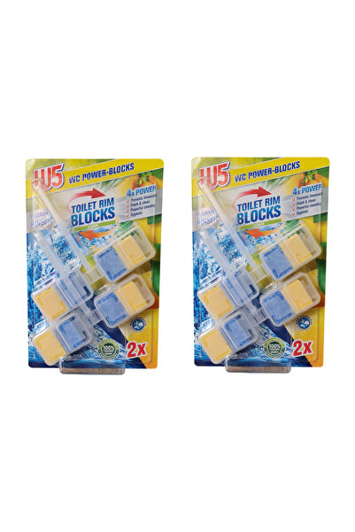 W5 Odorizant solid pentru Vasul de Toaleta, cu parfum de Lamaie, 4 bucati