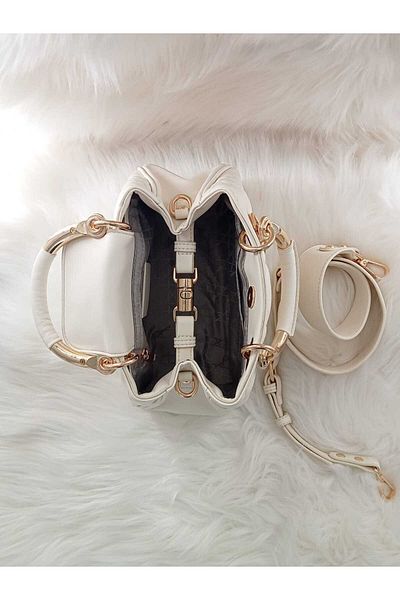 Chrisbella Crisbella Leather Bag for Women, Beige