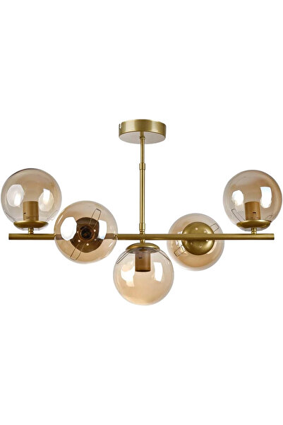 NZL Lighting Roma 5'li Avize Eskitme Bal Oturma Odası Avize Salon Avize Camlı...