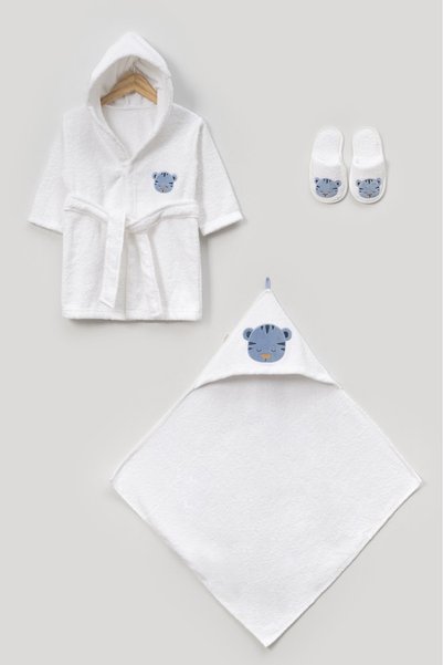 ByBest Beauty Bebi̇tof Cute Tiger Bathrobe Set
