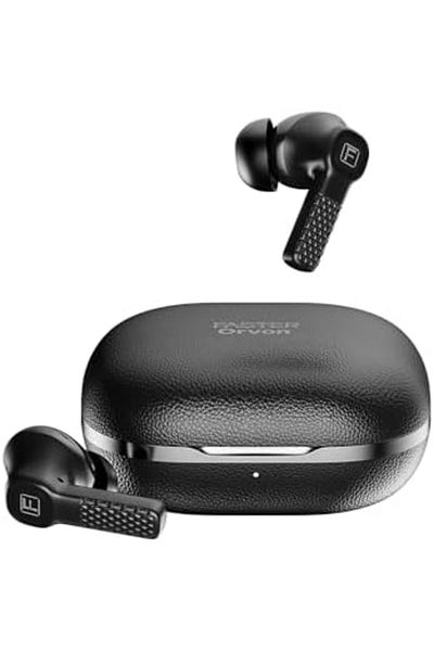 Faster Orvon In-Ear Wireless Earbuds Bluetooth 5.4 - ANC+ENC, Leather Textured LED Display Case, 25H