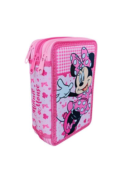 Minnie Mouse Pencil case with 3 compartments, equipped, 45 pieces, multicolor, Minnie Mouse