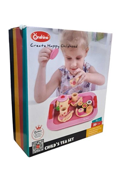 SDX Market Set de jucării educative, Ceai și fursecuri, 13 piese, Lemn