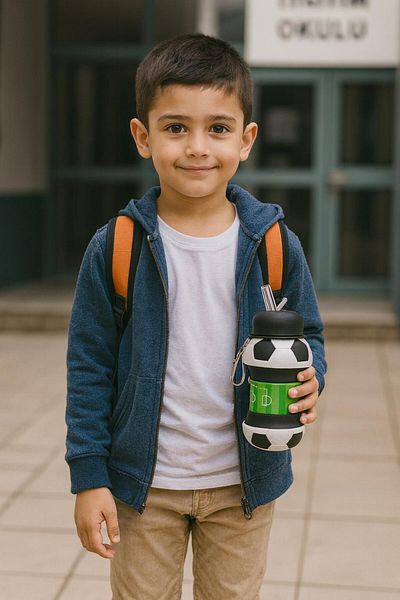 MİMOZA PARK 100% Silicone Pop-Up Water Bottle and Flask for Children Adult Sports Water Bottle 550 ml Pop-Up