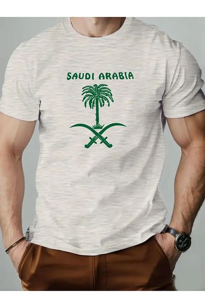 ACTIVE MODA -Printed Saudi Arabia - Saudi Arabia Cotton Oversize Men's Tshirt Large Size