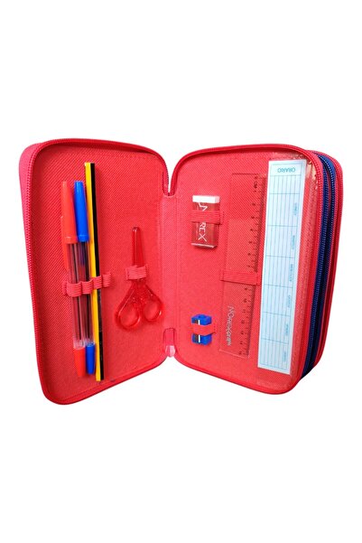 Mickey Mouse Pencil case with 3 compartments, equipped, 45 pieces, multicolor, Mickey Mouse