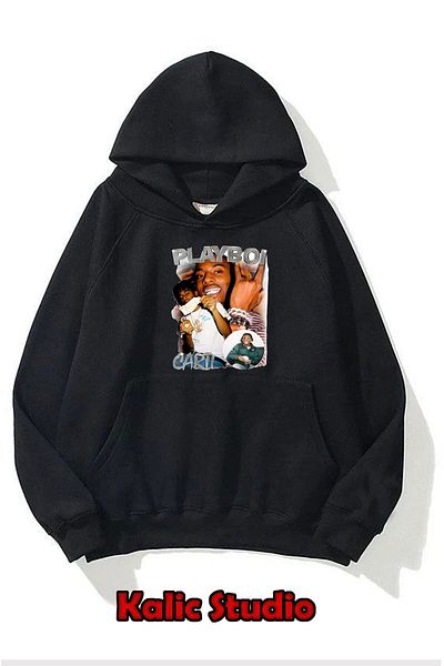 Kalic Studio Unisex Black Playboi Carti Oversize Sweatshirt