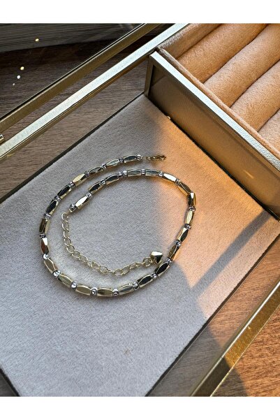 MODA Boncuklu Gold&Silver Çelik Halhal 27 cm