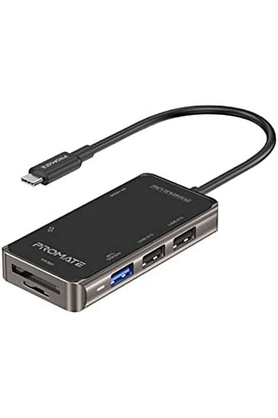 Promate 7-in-1 Multi-Port Adapter with 4K HDMI, Sync Charge USB-C Port for MacBook Pro, MacBook Air,