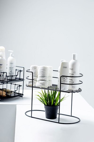 FH finehome Blacked 2 Tier Oval Wire Organizer