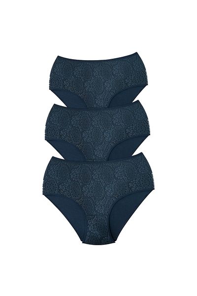 MİSSEMMA Women's Double Layered Lace Recovery 3 Pieces High Waist Panties