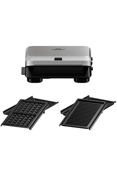 Braun Aparat de gătit sandwich-uri SM5006, 800W, 2 seturi de farfurii detașabile, strat antiaderent premium, sistem de colectare a grăsimii