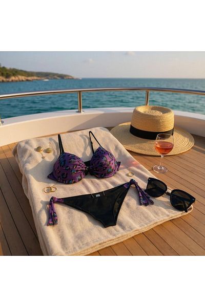 TooHot Women's Black Brazilian Push-Up Bikini Set