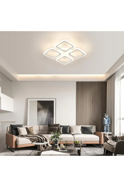 Sueva Square LED Chandelier 2.4G wifi Remote Control with light/cold/warm/neutral adjustable intensity