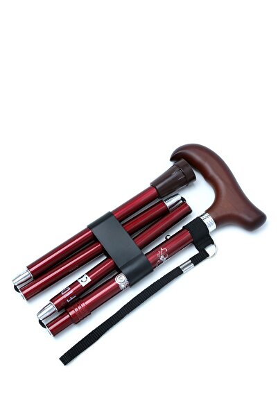 Kifidis 606SAW Taşlı Katlanır Baston 9030-1 Bordo Desenli
