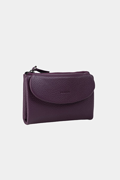 Grande Women's Genuine Leather Multi-Eye Wallet Plum
