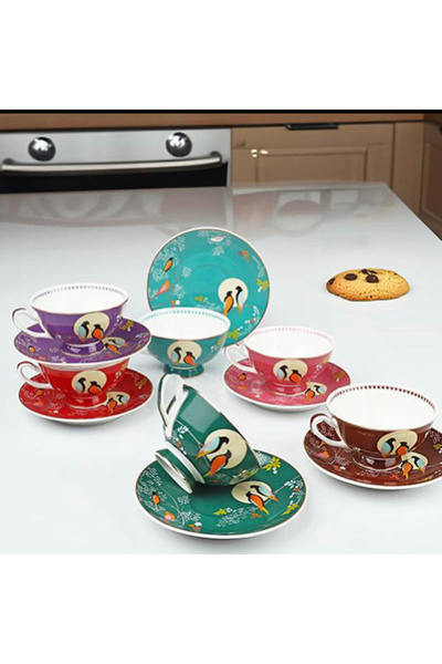 Kosova MUBA CONSEPT BİRD STUDİO RENLİ FİNCAN TAKIMI