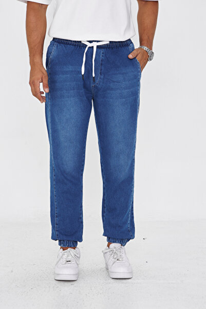 masso moda Men's Elastic Leg Regular Trousers with Side Piece Label Detail 730