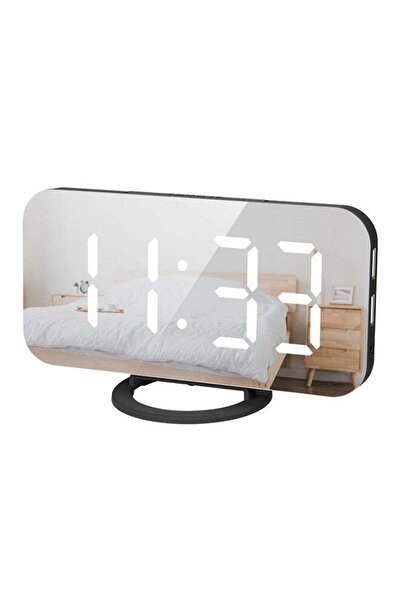 Generic LED Digital Alarm Clock With Large White Font Display Black 17x6.30x10cm