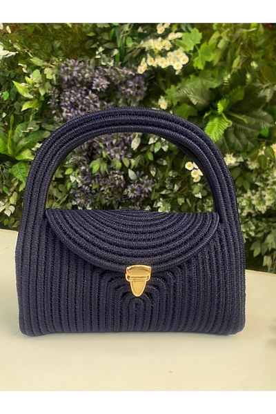 MaVaux Straw Portfolio Bag with Soft Accessories