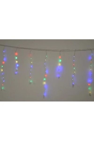 Gimihome Instalatie de Craciun, perdea BRADUTI, alb rece, 120 LED, 3 X 1 M