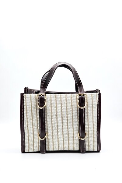 KOÇAK ÇANTA Geantă de mână și de umăr din in, cu două mâneci, pentru femei