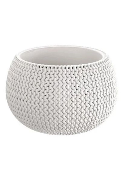 Prosperplast Decorative Flower Pot, Round, White, 29 x 19.5 cm, Splofy Bowl