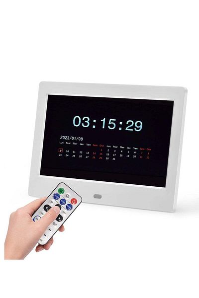 Generic SYOSI Digital Alarms Clock, Digital Photo Frame, Custom Alarms with Calendar, 7'' Large Hd Screen D