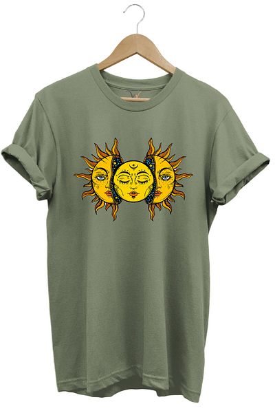 WİDİ Sun Printed 100% Cotton Regular Fit Unisex T-Shirt