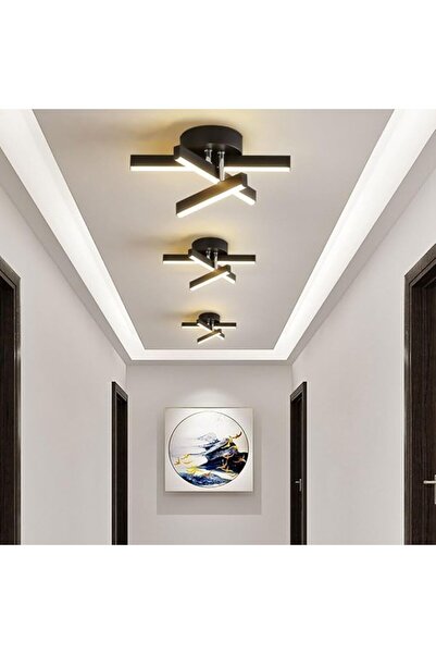 LightPlanet Plafoniera LED Negru Moderna 24W, 3 Tipuri De Lumina