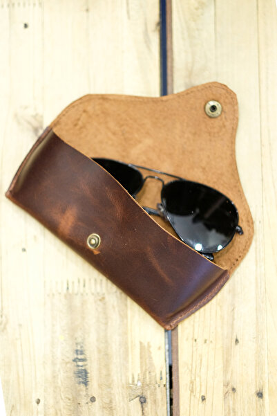 naft Beylik - Real Leather Glasses Case - Black Color