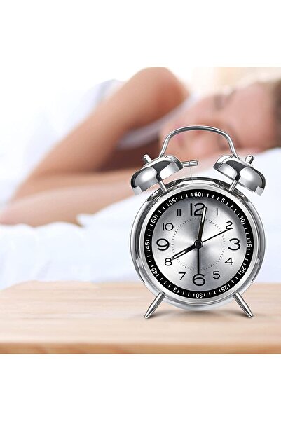 Generic SYOSI Loud Alarm Clock for Heavy Sleepers Adults, Retro 4 Inch Silent Non-Ticking Quartz with Backl