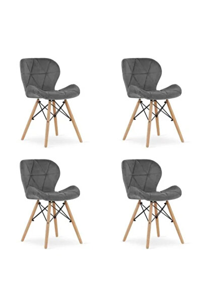 Artool Sada 4 scaune stil scandinav, Artool, Lago Velvet, catifea, lemn, gri