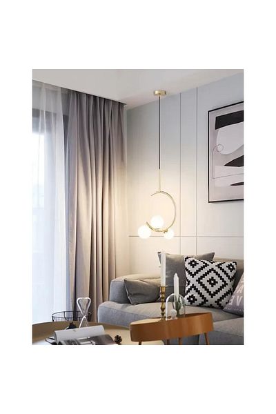 LightPlanet Chandelier on cable, semicircle, 3 x Globe, E27, adjustable length