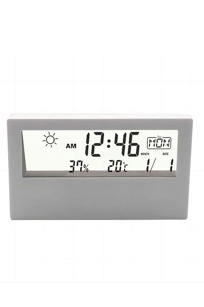 Generic Digital Alarm Clock Display Time/Date/Temperature Sleep Timer White