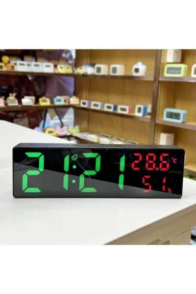 Generic Digital Clock USB Powered Temperature and Humidity Display Night Mode Table Clock with Snooze 12/24