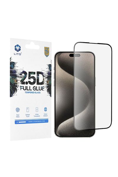 Lito Folie Display pentru iPhone 15 Pro Max, Heavy Duty, V93, Sticla, Deep Dark