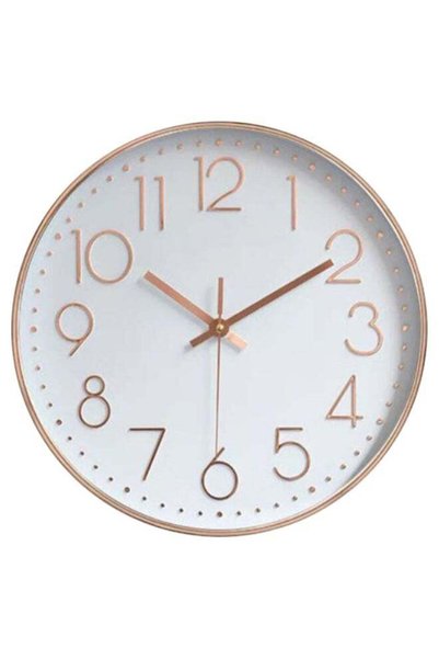Generic Round Wall Clock Gold/White 30 x 30centimeter
