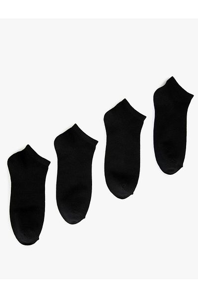 Koton Men's Basic Cotton Blend 4-Piece Booties Socks Set (Ss 25)