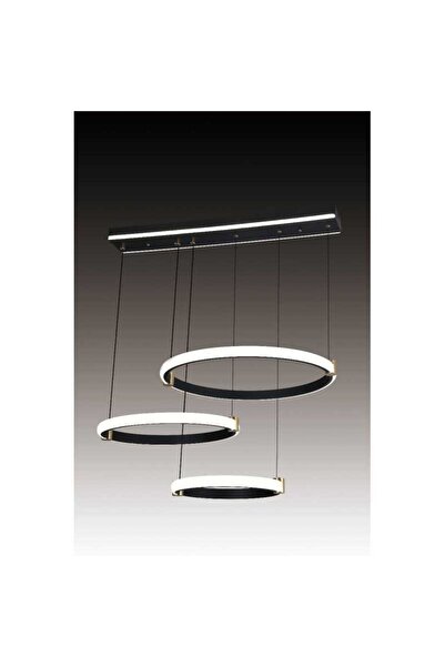 Sueva Lustra LED Negru, 3 cercuri 30cm+40cm+50cm telecomandă WiFi 2.4G, 3 lum...