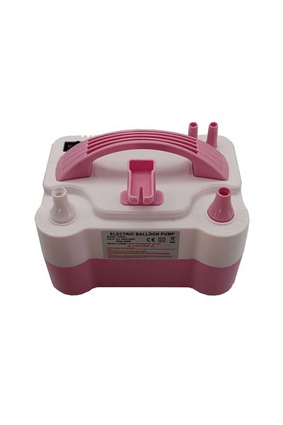 SDX Market Electric pump for inflating balloons and inflatable objects, with tying device, Pink and white