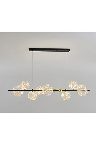 Jiju Candelabru LED Modern 70W Cu 8 Glob Transparent